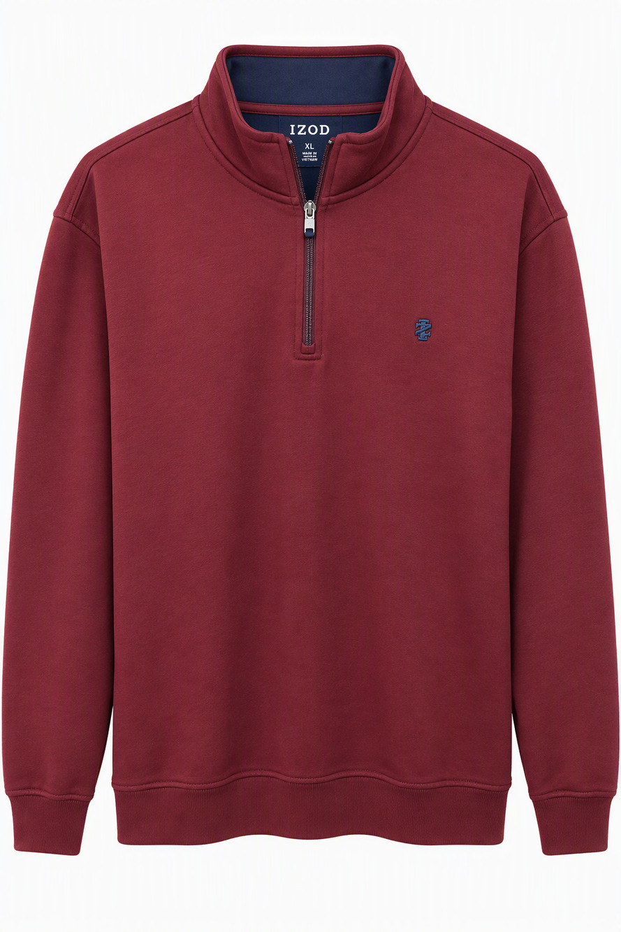 IZOD Quarter-Zip Burgandy Pullover Sweatshirt